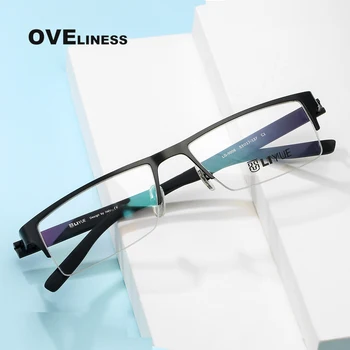 2021 Aikštėje vyriški akinių rėmelių akiniai rėmeliai vyrų Optinis Mados Trumparegystė Recepto Pusę, Metalo Akiniai akiniai