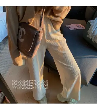 HOUZHOU Velvetas Kelnės Moterims 2020 M. Rudenį, Žiemą Smėlio Pločio Kojų Kelnės Prarasti Palazzo Kelnės Mados Juoda Vintage Moterų Kelnės