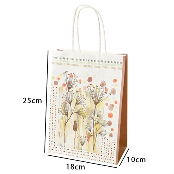 10vnt Kawaii spausdinti Gėlių kraft paper bag Festivalis dovanų maišeliai, Popieriniai maišeliai su rankenomis, vaikams, dovanų maišeliai 25*18*10cm