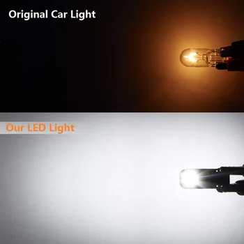10vnt LED T10 W5W Automobilių Vidaus apšvietimo Lemputė 