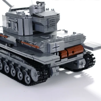 1193pcs ne didesnis kaip 36 cm, ilgis Didelės Panzer IV F2 Tiger Tank Statybinių Blokų Modelių WW2 Karinės Armijos Tankai Žaislai