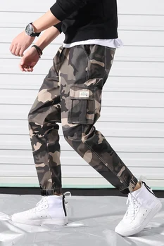 2020 m. Pavasarį Vyriškos Kelnės Vyrams Camo Krovinių Kelnės Vyrams Jogger Haremo Kelnės Kamufliažas Streetwear Kelnės Vyrų hip-hop pantalon hombre