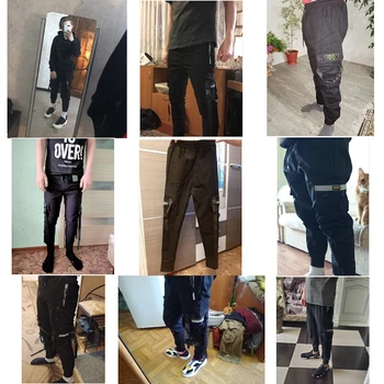 2020 Poilsiu Krovinių Kelnės Vyrams, Atsitiktinis Hip-Hop Nukentėjo Spalva Kišenėje Vyriškos Kelnės Sweatpants Streetwear Juostelės Techwear Kelnės