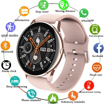 2021 Full screen touch Smart Watch Moterų, Vyrų Širdies ritmas, Vandeniui sporto Treniruoklių žiūrėti Aktyvumo seklys smartwatch moterims