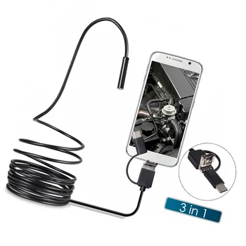 3 1. Tikrinimo Kamera Borescope Tipas-C & Micro USB ir USB Endoskopą Vandeniui IP67, skirta 