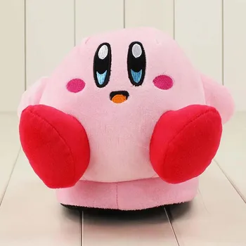 32cm Anime Mielas Kirby Rožinis Pliušinis Šlepetės Namas Žiemą Šilčiau Patalpų Batai Minkšti Kimštiniai Žaislai Suaugusiems