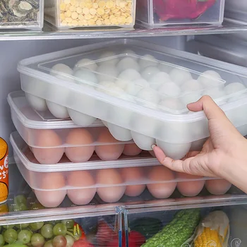 34 Tinklelis Kiaušinių Dėžutės Maisto Konteineryje Kiaušiniai, Šaldytuvas Organizatorius talpinimo Daržovių ir palaikykite 34 kiaušiniai ne viso Namo, Sodo Reikmenys