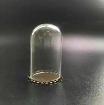 3pcs 50*30mm aišku, vamzdžių stiklo pasaulyje butelis medžio ir metalo dvigubai nėrinių bazinis rinkinys stiklo buteliuko dangtelį dome stiklo butelis mielas pakabukai