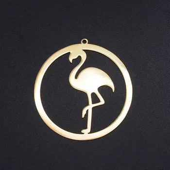 3pcs/daug Didelių Mados Flamingo Nerūdijančio Plieno Papuošalai Pakabukas, skirtas Auskarai 