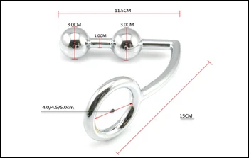 4.5 cm, varpos žiedas analinis kablys Dildo Sekso Produktai 2 Kamuolius Vyrų Skaistybės Gaidys Lock + Žvakės Metalo Sekso Žaislai Lašas laivybos