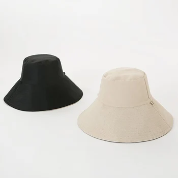 5 Spalvų Moterys Kibirą Skrybėlės Dvipusės Moteriški Saulės Skrybėlę Platus Kraštų Kepurės Snapeliu Lady Sunbonnet Fedoras Vientisos Spalvos Vasaros Paplūdimio Kepurės