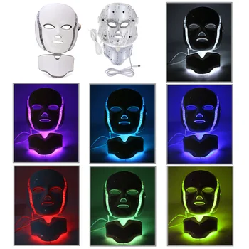 7 Spalvų Led Elektros Veido Kaukė, Veido Kaukė Mašina, Šviesos Terapija Spuogai Kaukė Kaklo Grožį Led Kaukė Led Fotonų Terapija