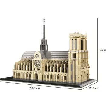 7380pcs Notre-Dame De Paris Blokai Miestas Plytų Diamond Architektūros Micro Plytos Vaikų Žaislas Modelis Žaislai Kalėdų Dovana