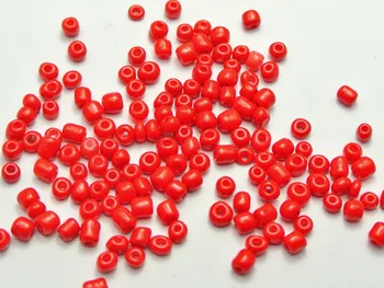 800 Raudonos spalvos Matinio Stiklo Sėklos Karoliukai Rondelle 4mm (6/0)