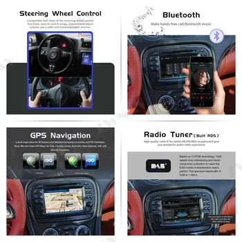 Android 9.0 Automobilio multimedijos grotuvo Mercedes Benz SL Klasė R230 SL500 2001-2007 Automobilių GPS Radijas stereo Garso Galvos vienetas nemokamai žemėlapyje