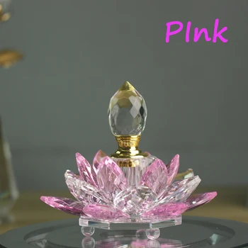 Aukštos Kokybės Dekoratyvinis Crystal Lotus Gėlės Formos Daugkartiniai Kvepalų Aliejaus Butelis Namų Dekoro