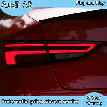 Automobilio Stilius užpakalinis žibintas užpakaliniai žibintai atveju Audi A3 S3 2013-2016 m. LED žibintai Sedanas automobilio galinio Žibinto galinio bagažo skyriaus dangtis, žibintas
