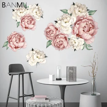 BANMU Pink Gėlių Sienų Lipdukai 