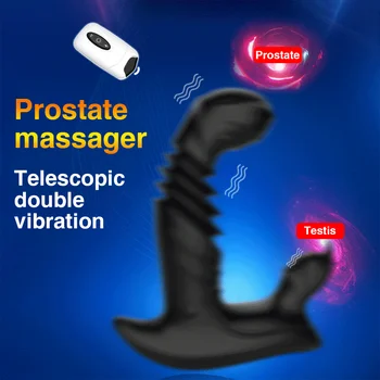 Belaidis Nuotolinio Analinis Vibratorius, Skirtas Vyrams Butt Plug Automatinė Teleskopinis Vibracija Vyrų Prostatos Massager Analinis Kaištis Anal Sex Žaislas