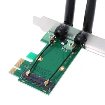 Belaidžio Tinklo plokštė-WiFi Mini PCI-E Express PCI-E Adapterį su 2 Antenos, Išorinių KOMPIUTERIO Darbalaukį