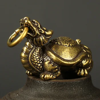 Bronzos Kinijos Mitologinių Gyvūnų Dragon Vėžlys 
