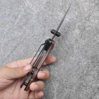 Damaske Titano peiliukas mažų medienos rankena Stovyklavimo peilis nešiojamų medžioklės įrankis išgyvenimo peilis sulankstomas Peilis peilis EDC Įrankis