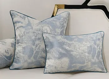 Derliaus elegantiška mėlynos spalvos dekoracijos pagalvę/almofadas atveju,modernaus dizaino sėdynės atlošo pagalvėlė padengti 45 50 60,dekoratyvinis mesti pagalvės užvalkalą