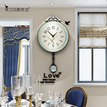 Derliaus Švytuoklės Silent Modernaus Dizaino Sieninis Laikrodis Europoje Stiliaus 3D Sūpynės Kabo Laikrodis Klasikinio Kambarį Namų dekoro Žiūrėti