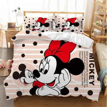 DISNEY Mickey Mouse Patalynės Komplektas Antklode Padengti Nustato vieną dvigubo Karalienė King Size