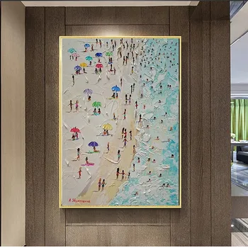 Drobė, Tapyba Vasaros Beach Marina Peilis Plakatą, paveikslą ant Sienos Nuotraukas Kambarį Plakatai ir Spausdina Namų Dekoro