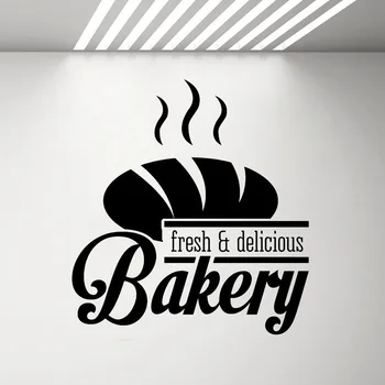 Duonos Parduotuvė Logotipas Siena Lipdukas Bakeshop Virtuvės Kavinė Vinilo Decal Namų Kambario Interjero Dekoravimo Šviežią Ir Skanų Duona G675