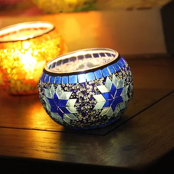 Europos mozaika žvakidė Sienos Žvakių Laikiklis Ornamentu Sconce Atitikimo Tealight Plieno Minimalistinio vestuvių Namų dekoro Dovana