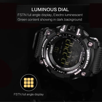 EX16 Smart Žiūrėti Sporto Pedometer Apyrankė IP67 atsparus Vandeniui Bluetooth V4.0 Laikrodžio Ilgai Veikiant Budėjimo Režimu, Kamufliažas Lauko Smartwatch