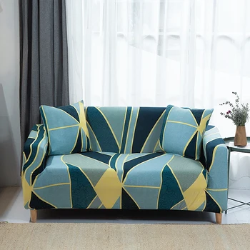 Geometrinis/gėlių spausdinti sofa apima ruožas gyvenamasis kambarys sofos padengti elastinga užvalkalai, pigūs namų puošybai naujas stilius
