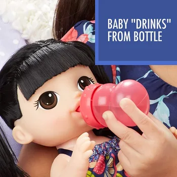 Hasbro Baby Alive Saldus Šaukštai Azijos Juodi Tiesūs Plaukai Mergina Realus Reborn Baby Vaikų Švietimo Interaktyviosios Lėlės, Žaislai