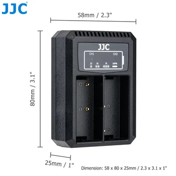 JJC USB Dual Baterijos Kroviklis skirtas Olympus OM-D E-M1 Mark III, OM-D E-M1 Mark II, OM-D E-M1X Pakeičia 