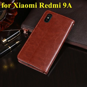 Kortelės laikiklio dangtelį atveju Xiaomi Redmi 9 Premjero Raudona mi 9 9A 9C drop-įrodymas, odinis dėklas piniginė flip cover telefono apsaugos atveju