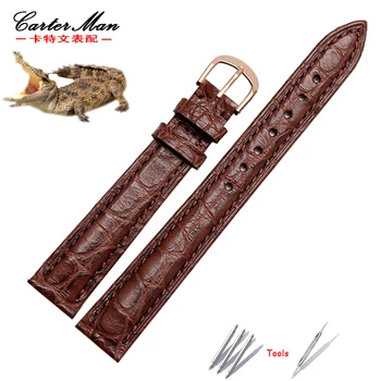 Krokodilas watchband aukštos kokybės natūralios odos dirželis 12mm 13mm kaip 14mm 15mm 16mm mažas dydis moterų, laikrodžių apyrankės