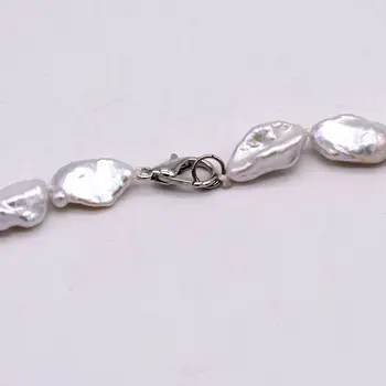 Lady perlų vėrinį. Natūralus baltas baroko perlas. Natūralios formos gėlavandeniai perlai. 8-9mm. Mergina dovanų pasirinkimas