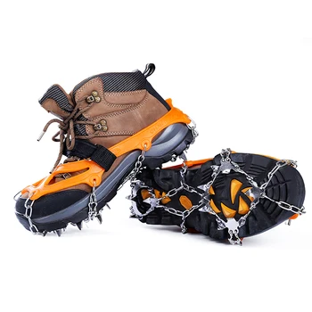 Lauko Laipiojimo Anti-Slip Kapliukai Žiemą Vaikščioti 19 Dantis Ledo Žvejybos Snowshoes Žygiai, Slidinėjimas Plieno Slydimo Batų Apima