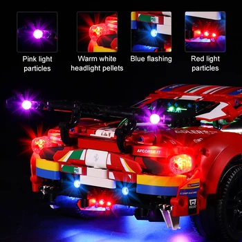 LED apšvietimas nustatyti lego 42125 Ferrari 488 GTE 