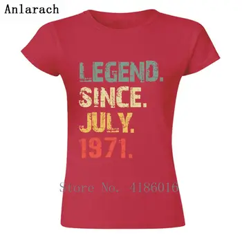 Legenda Kadangi 1971 m. liepos Derliaus Moterų Marškinėliai Nuotraukos Dydis S-XL Trumpas Rankovės Juokingas Cool Atsitiktinis Megzti Stilius, Įdomūs Marškinėliai