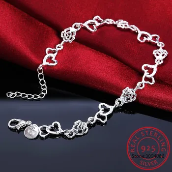 LEKANI 925 Sterlingas Sidabro Visą Širdį Gėlė AAA Cirkonis Apyrankės Moterims Vestuvių Dalyvavimo Šalies Fine Jewelry