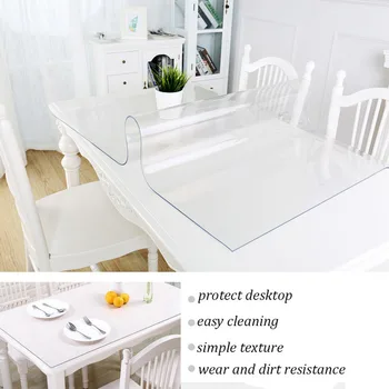 LGOLOL1.0mm skaidrios PVC staltiesė stiprus, atsparus vandeniui plastikinių stalo padengti alyva-įrodymas, stalo ir virtuvės placemat minkštas matinis stiklas