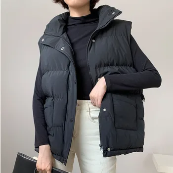 Liemenė Moterims Striukė Korėjos Kietas Rankovių Medvilnės Drabužius Outwear Moterų Nauja 2021 M. Rudens-Žiemos Mados Diržas Paltai Chaleco Mujer