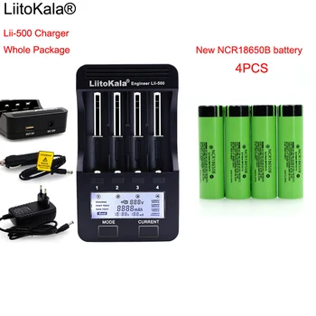 LiitoKala lii500 LCD), 3,7 V 18650 26650 1.2 V AA baterijos Kroviklis+ 4pcs NCR18650B 3400mAh Žibintuvėlį baterijos