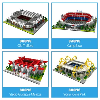LOZ Mini Garsaus Architektūros Futbolo Srityje Statyba Blokai Futbolo Camp Nou Signalas Lduna Parko Modelį plytų Žaislai vaikams