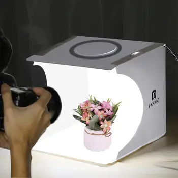 Mini LED Žiedo šviesdėžės Švieslentę Fotografija, Foto Studija Langelį Šviesos Studija Fotografavimo Box Rinkinys, 6 Spalvų Fone DSLR Fotoaparatas