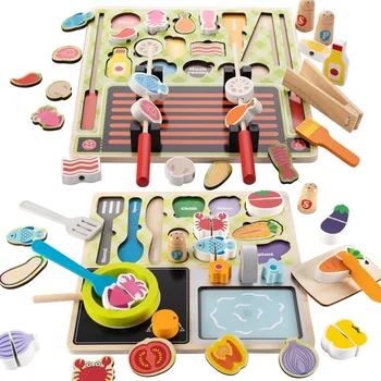 Montessori Mediniai Virtuvės Žaislai, Rinkiniai Modeliavimas Magnetinio Pjovimo Miniatiūrinės Maisto Apsimesti Žaisti Anksti Švietimo Žaislai Vaikams