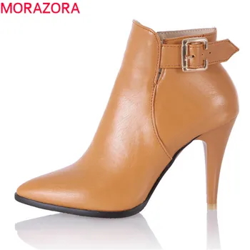MORAZORA 2020 6 spalvų, naują atvykimo pažymėjo tne rudenį moterų batai su užtrauktuku moterų mados batai seksualus stiletto kulniukai batai